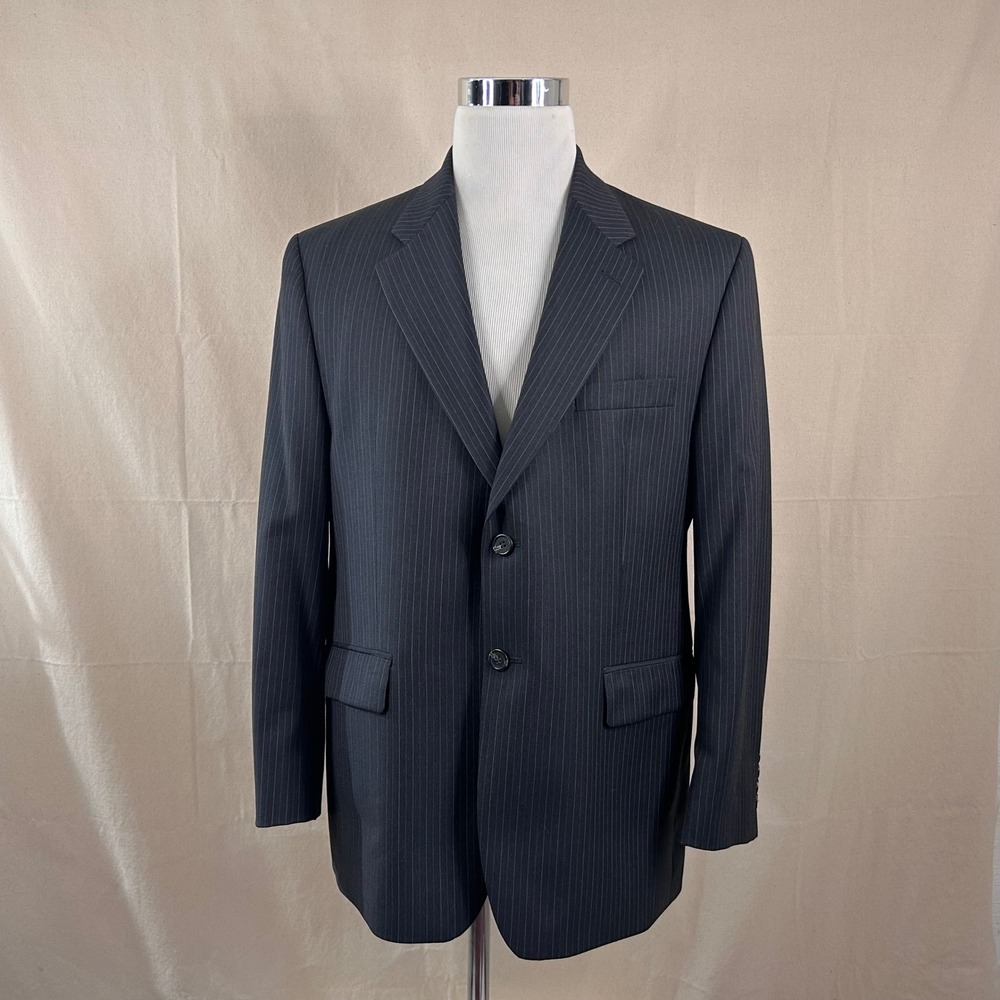 LRL Ralph Lauren 42S Suit 34x30 100% Wool Charcoal Pinstripe Two Button Vented - Picture 2 of 16